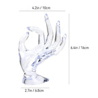 yuntop 1 Pack Hand Form Ring Holder Mannequin Hand Jewelry Organizer Stand Watch Stand Bracelet Ring Support Aesthetic Rack (Clear) - color: Clear