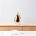 DOVDOV Blown Glass Sculpture, Collectible Stained Glass Art Statue, Unique Teardrop Ornament, Suitable for Office, Bookshelf, Dressing Table, Living Room Coffee Table, or Mantelpiece Display. - color: C
