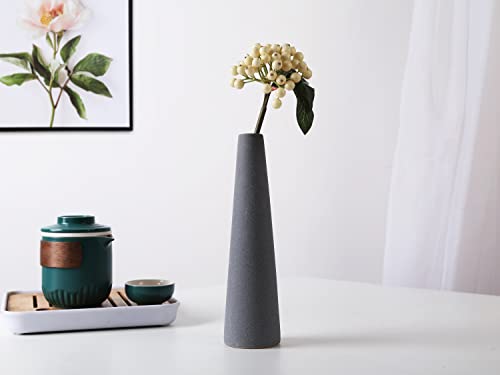 Ceramic Vases, Modern Home Decor Ceramic Vase, Frosted Porcelain vase, Grey Minimalist vases,Living Room Decoration，Ideal Shelf, Best Decoration. (Grey) - color: Gray