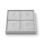 Oirlv Microfiber 4 Slots Jewelry Ring Display Tray Modular Customizable Jewelry Organizer Tray - style: P13501
