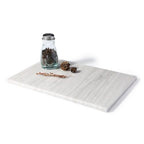 Koville Natural Marble Cutting Board for Kitchen Countertop, 12" x 8" Pastry Bread Macaron Display Board, Real Stone Slab Marble Cheese Boards, Bathroom Perfume Tray Candle Plate(Nestos White) - color: Nestos White
