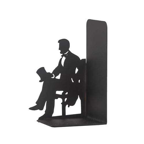George Washington and Abraham Lincoln Bookends, American Icons Themed Book Stand, Decorative Greatest President Bookend, Presidential Silhouette Book Ends, Historical American Leaders Metal Bookend