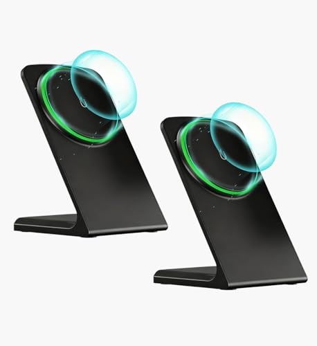 2 Pack Magnetic Wireless Charger for iPhone 15W Phone Charger Stand for iPhone 17/16/15/14/13/12 Series (Onyx Black) - color: 2 Pack Onyx Black