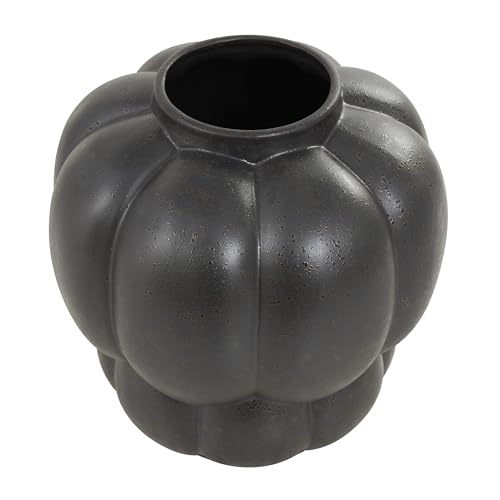Deco 79 Ceramic Decorative Vase Wide Bubble Inspired Centerpiece Vase with Distressed Speckled Texturing, Flower Vase for Home Decoration 12" x 12" x 13", Black - size: 12" x 12" x 13"
