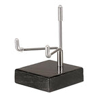 Hipiwe Adjustable Stainless Steel Arms Display Stand Wooden Base Rock Display Small Display Easel Holder for Displaying Fossil Coral Geodes Rock Mineral Agate Plate Seashell and Photos, 2"x2"x3.1" - size: Small