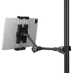 Mippko iPad Holder for Microphone Stand/Mic Music Stand,Tablet Mount Compatible with 4.7~12.9" / Nexus/LG G Pads/e-Reader/Switch/iPhone,360° Adjustable 10" Long Aluminum Alloy Arm