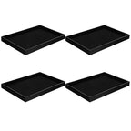 Molain Stackable Jewelry Trays - 4Pcs Black Velvet Jewelry Tray Showcase Display Plate for Necklace Bracelet Ring Organizer