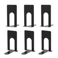Optomni Book Ends, 3 Pairs of Small Bookends for Shelves, 3.9 x 2.8 × 5.2 in, Black Metal Book Stopper, Sturdy Book Holders for Home Office (6 Pcs, Small)