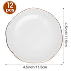 Shappy 12 Pcs Ceramic Jewelry Tray 4.5 in Ring Dish Bulk Decorative Trinket Dish for Bridal Christmas Birthdays Gifts - style: Round