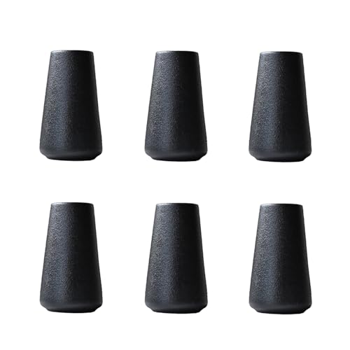 Modern Black 5.9'' Ceramic Vase Set of 6 for Living Room Bedroom Minimalist Flower Vases for Home Decor Office Centerpieces Fireplace Nordic Style Gift for Fake Plant 6 Pack Decoration - color: 6 Pack Black - Style 1