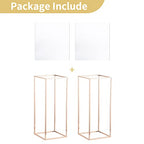 Nuptio Gold Vase for Wedding Centerpieces with Acrylic Panel - 2 Pcs 23⅝ inch Tall Vases Centerpiece for Tables Home Party Decorations - size: 23⅝ inch Tall