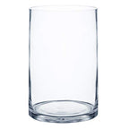 Royal Imports Flower Glass Vase Decorative Centerpiece for Home or Wedding - Cylinder Shape (5" Wide x 7" Tall, Clear) - size: 5" wide x 7" tall