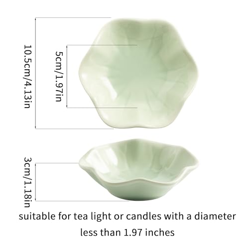 Candle Holders for Pillar Candles, Tealight Candle Holder, Candle Stand, Ceramic Candle Plate Tray, Candle Holder Decor for Dinning, Party, Wedding, Birthday, Anniversary Decorations, 1pack (Green) - color: Green
