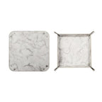 siduater Valet Tray Desktop Storage Organizer – Vegan Leather Catchall Bedside Vanity Tray Nightstand Caddy Holder for Remote Controller, Watch, Keys, Phone, Wallet, Coin, Jewelry, Marble White - color: Marble White