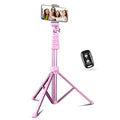 Sensyne 62" Phone Tripod & Selfie Stick, Extendable Cell Phone Tripod Stand with Wireless Remote and Phone Holder, Compatible with iPhone Android Phone, Camera - color: Pink, size: 62-inch
