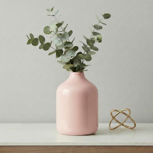 Sunddo Cute Pink Vase for Flowers - 5 Inch Small Ceramic Vase for Flowers, Modern Minimalist Decorative Vases Home Decor, Office Desk, Window Sill Decor, Valentine's Day Gift - color: Pink, size: 5 inch