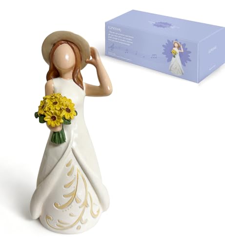 Daughter Hand on Hat Resin Figurine, 6" H,Sweet Gifts for Mom & Daughter, Birthday Mother's Day Warm Keepsake Home Decor - style: Hand on Hat