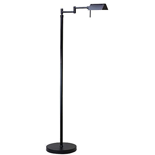 O’Bright Dimmable LED Pharmacy Floor Lamp, 12W LED, Full Range Dimming, 360 Degree Swing Arms, Adjustable Heights, Standing Lamp for Reading, Sewing, and Craft, ETL Listed (Black) - color: Black