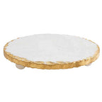 Mud Pie Marble Trivet, 1 1/4" x 8 1/2" dia, Gold