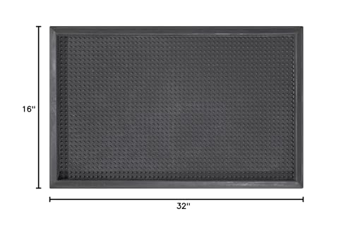 Ottomanson Indoor/Outdoor Boot Tray Non-Slip Doormat Modern Entryway Mat for Entryway Patio Backyard Garage, 18" x 28", Black - color: Black, size: 1'6" x 2'4" (Tray)