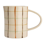 Creative Co-Op 32 Oz. Stoneware Pitcher with Checkered Pattern, Multicolor - style: Pitcher