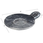 Hand-Carved Marble Dish with Handle, Grey - color: Gray, size: 5" x 4"