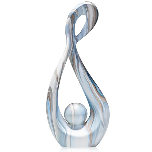 Blue Table Decor Sculptures Home Decor, Ceramic Statue Living Room Decoration, Abstract Art Sculpture Table Centerpieces, Modern Shelf Entryway Coffee Table Decor - color: Blue Marble 2