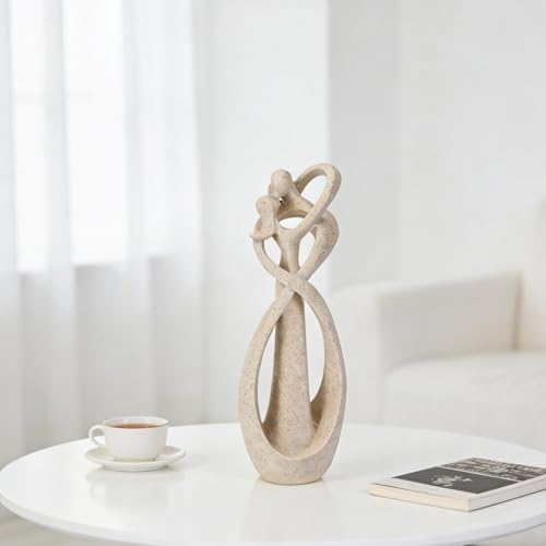 Modern Abstract Couple Statue, Kissing Lovers Sculpture Figurine for Home Decor Living Room Bedroom Bookshelf Office, Gift for Wedding Anniversaries, Love Decor Ornament for Valentines - Style B - style: Style B