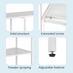 HDANI 39.4 Inch Metal Console Table with 3 Tier Strage Shelves,Narrow Entryway Table,Modern Sofa Tables for Entryway, Living Room,Bedroom,White - color: White, size: 39.37×11.81×31.5in