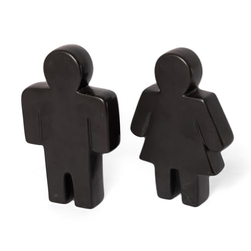 Defined Deco Ceramics Figures Decorative Objects, Funny Bathroom Decor for Shelves, Cute Modern Black Bookshelf Decor