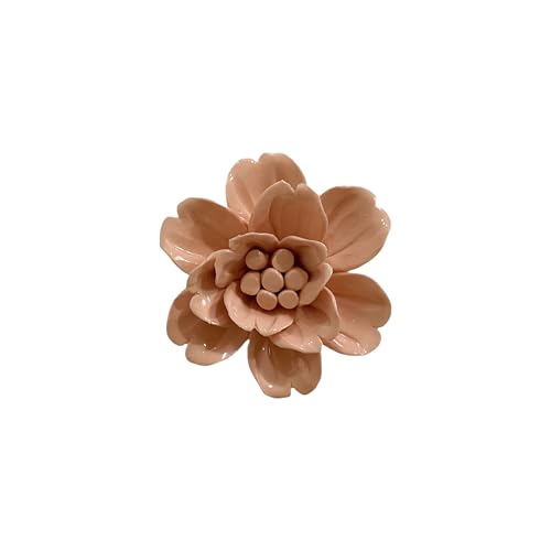 AMERRY Snow Lotus,2.76" Ceramic Flower Wall Art, Artificial 3D Flower Wall Art, Handmade 3D Wall Art Hanging Sculpture, Porcelain Flower Wall Decoration for Home Office Decor (Orange) - color: Orange,Snow Lotus,2.76"