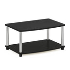 Furinno Turn-N-Tube No Tools 2-Tier Elevated TV Stand, Stainless Steel Tubes, Americano/Chrome, 13191AMSS - color: Americano/Chrome, size: 2-Tier