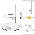 Suzile 4 Pcs Adjustable Metal Arm Display Stand Easel with Acrylic Base Rock Display Easel Holder Acrylic Crystal Clear Plate Stand for Geodes Mineral Agate (Silver, 3.2 x 3.2 x 4.9 Inch) - color: Silver, size: 3.2 x 3.2 x 4.9 Inch