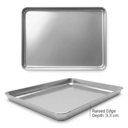 QWORK 304 Stainless Steel Utility Tray, Instrument Tray Salon Tool Tray Workshop Parts Trays for Beauty Instruments, 12 3/16 x 9 7/16 x 1 5/16 inch, 1 Pack - color: 1 Pack, size: 12 3/16" x 9 7/16" x 1"