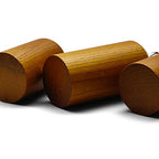 Solid Wood Ring Display Stand 3 Piece Cylindrical Microfiber Ring Holder Wooden Jewelry Display Holders Showcase Display (White) - color: Beige