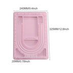 MIAO YUAN 4PCS Pink DIY Hand String Necklace Design Plates,Beaded Measuring Board Tray for Jewelry Bracelet Making,Flocking Dial Panel Tool for Beading - color: Pink