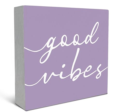 SRADMO Botanical Eucalyptus Leaves Wood Box Sign Desk Decor, Rustic Eucalyptus Leaves Wooden Block Box Sign Decoration For Home Office Shelf Table Decor (Purple) - color: light purple, size: 5″×5″
