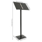 Floorstanding Menu Stand, 12.6 x 11.02 Inch Pedestal Sign Holder for Display Floorstanding Sign Holder with Adjust Panel Angle Hold Presentations, Photos, Sheet Music - color: Black-black
