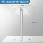 JUESHA Small-Sized Clear Acrylic Hat Display Stand for Kids, Countertop Hat Holder for Little Baseball Caps Cowboy, Wig Head Counter Stand for Closet (NON-ADJUSTABLE HEIGHT) - size: Small