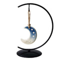 YY YEARCHY Ornament Display Stand for Hanging Glass Globe Ball Air Plant Flower Holder Metal Round Decorative (1, Black, 7.8"x4") - size: 7.8"x4"
