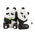 2pcs Cute Panda Decorative Bookends, Resin Unique Animal Book Ends, Fun Modern Home Sculptures, Modern Panda Statues, for Living Room Entrance, Bookshelf, Bedroom, Office Table Decorations