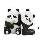 2pcs Cute Panda Decorative Bookends, Resin Unique Animal Book Ends, Fun Modern Home Sculptures, Modern Panda Statues, for Living Room Entrance, Bookshelf, Bedroom, Office Table Decorations