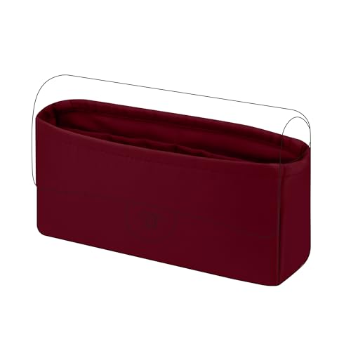 DGAZ Purse Organizer Insert，Silk Bag Organizer，Luxury Handbag & Tote Shaper Fits Chanel CF Bags - color: Wine Red, size: Mini 20