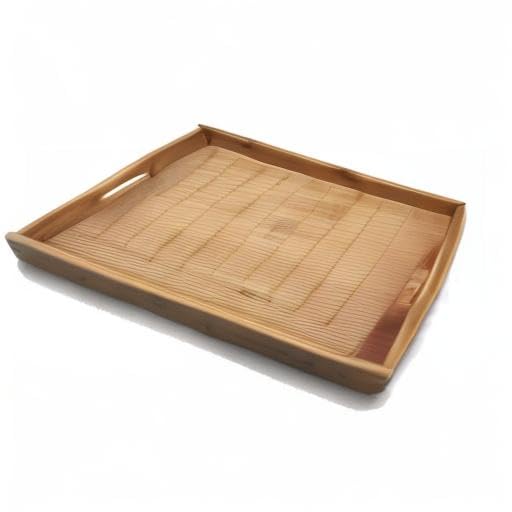 JapanBargain, Large Bamboo Tray with Handle for Tea Lunch Dinner Butler Serving Tray Shelf Tray, 20 x 13