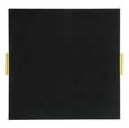 HofferRuffer Extra Large Square Serving Tray, Elegant Faux Leather Ottoman Tray with Gold Hardware Handles, Serve Tea, Coffee or Breakfast in Bed, 24 x 24 inches (Black Shagreen) - color: Black, size: 24" x 24" x 2"