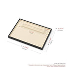 Oirlv Premium Leather Jewelry Showcase Tray, Velvet Display Organizer Professional Retail & Home Presentation Tray, Beige Large - color: Beige, size: 9.84″ L×7.09″ W