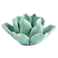 HomArt 7637-14 Lotus Tea Light Holder, Teal - color: Teal
