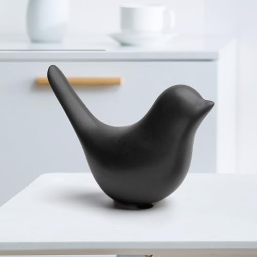 Elegant Black Small Bird Sculptures,Modern Abstract Art Pieces for Bookshelf Decor, Coffee Table Decor, and Luxury Home Decor Accents(2Pcs Black Birds) - color: Black