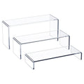 HIIMIEI Acrylic Display Riser, 3 Step 9" Large Acrylic Risers, Clear Rectangular Display Shelf for Cupcake Stand, Tiered Display Stand for gemstone, curio, Anime figurines, Collectibles - size: 9'' - 3PCS