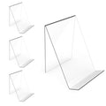 Boloyo Acrylic Book Stand Without Ledge,6 Inch 4PC Clear Acrylic Display Easel Transparent Display Stand Holder Tablet Holder for Displaying Pictures,Books,Artworks, CDs - size: 4PC